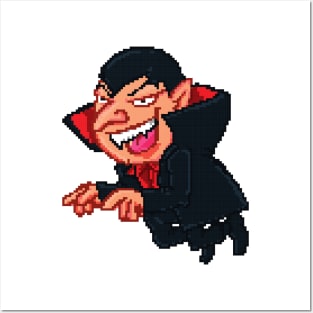 Halloween Count Dracula Pixel Art - Vampire Posters and Art